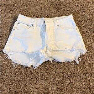 Hand cut white shorts